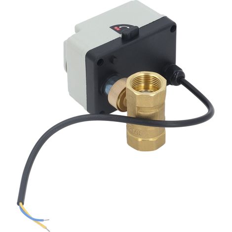 Motorbetriebener Kugelhahn, normalerweise geschlossen, Schutzart IP54, Messinggehäuse, ABS-Gehäuse, 2-Wege-Kugelhahn, elektrisch, 12–24 V DC, DN20, 3/4 Zoll (1/5)