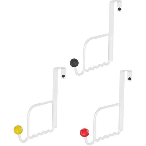 Cintre de porte 3 pièces de rangement de salle de bain – Crochets porte-serviettes derrière la porte, pour chambre à coucher, toilettes, cuisine, étude, maison, dortoir, appartement, ferme (1/5)