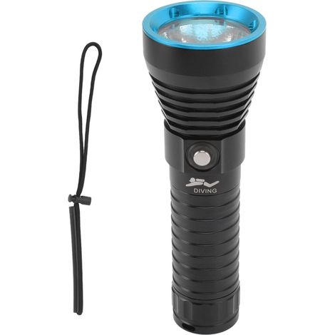 Lampe de plongée LED 3000LM, étanche IPX8 pour plongée jusqu'à 100m, torche sous-marine bleue