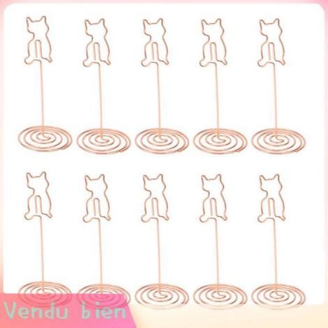 Garosa Supports de numéros de Table Lot De 10 Porte-numéros De Table Base Stable Métal Plaqué Or Rose Pour Mari - beaux parure Chat (1/4)