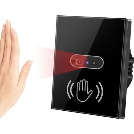 EU 230V Motion Sensor Switch IR Light Switch Touchless Motion Sensor Light Switch Infrared Light Switch (EU Black) (1/5)