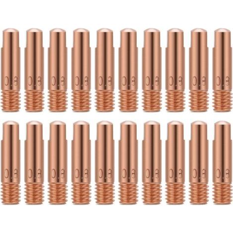 Buse De Contact MIG, Embouts De Contact De Soudage, Embout De Contact En Cuivre De 20 Pièces Pour Les Consommables De Torche De Soudage 15AK MIG(0.8) (1/5)