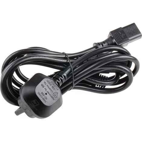 Câble d'alimentation, Noir, Connecteur 2 x C13 vers Fiche britannique, 250 V, 2.5m ( Prix pour 1 ) (1/3)