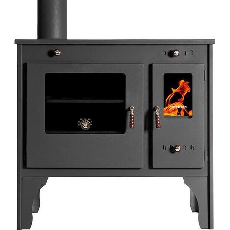 EEK A+ Küchenofen Holzherd mit Gusseisen Top Retro Eco Holzofen 7 kW EcoDesign - Links (1/5)