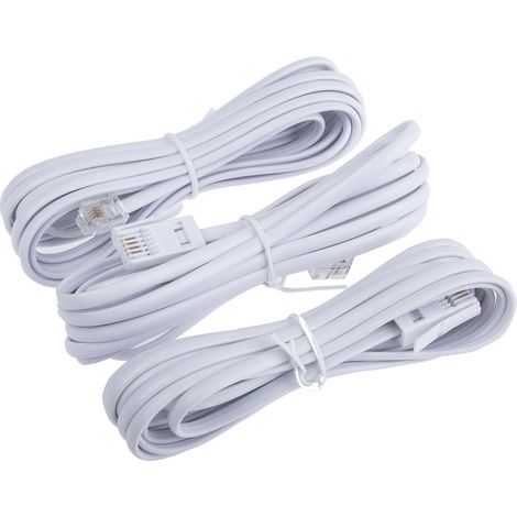 Rallonge téléphonique, RJ11 mâle / Mâle BT431A, Blanc, 3m