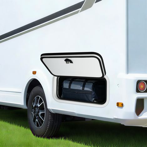 Wohnmobil Zugangstür 61x30.5cm, Aluminiumlegierung, Mit Schloss & 2 Schlüsseln, Weiß, Direkter Austausch (1/5)