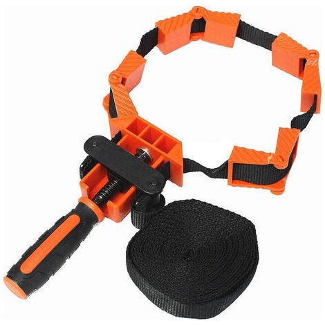 SABIR Presse à Cadre, Sangle de Serrage Cadre Multifonctionnel Réglable Bande de Serrage d’angles Formes en Nylon avec 4M Sangle Outil d’encadrement pour Cadre Photo Bois (1/5)