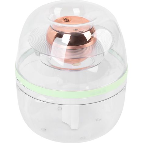 Humidificateur transparent 3L grande capacité, double pulvérisation, silencieux, avec veilleuse douce pour la maison, vert (1/5)
