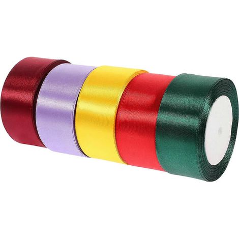 5 rouleaux de rubans colorés pour emballage cadeau, rubans décoratifs pour emballage cadeau