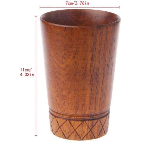 Stück Vintage handgefertigter Holzbecher für Tee, Milch, Bier, Kaffee, Glas (1/5)