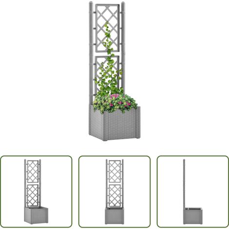 Hochbeet -  Garten-Hochbeet mit Spalier und Selbstbewässerungssystem Grau (1/5)