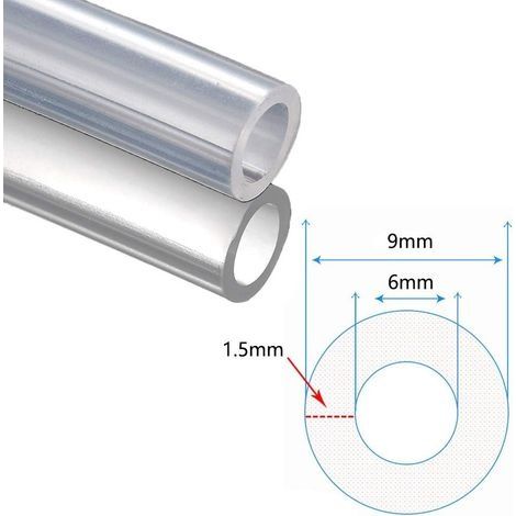 Kraftstoffschlauch, 1 Stück, 6 x 9 mm (2 Meter), PVC, für Diesel, Benzin und Wasser, transparent blau (1/4)