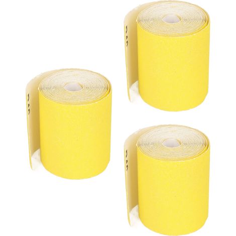3 Rouleaux de Papier Abrasif 16,4 Pieds 40 Grains Abrasifs Feuille Outil de Meulage pour Meubles en Bois Finition 3,66 Pouces de Largeur Jaune (1/5)