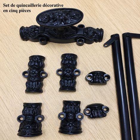 Serrure de meuble à tringle 1200 mm avec poignée décorative, style américain rétro, finition laquée ou galvanisée, 1,7 kg – Livraison gratuite (1/5)