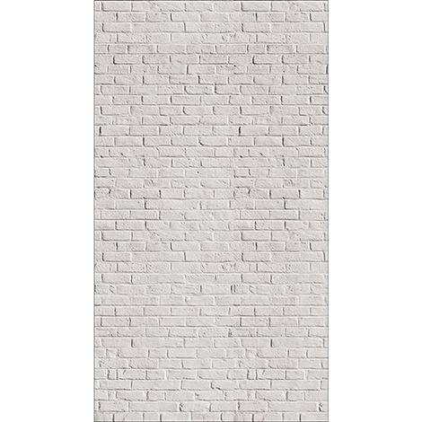 Sticker réfrigérateur et lave vaisselle, mur de briques blanches style contemporain beauté minimaliste déco, 180 cm X 100 cm (1/4)