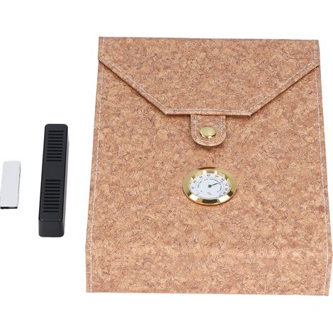 Étui à cigares marron 20 pièces coffret avec hygromètre humidificateur autocollant pour rangement de cigares cadeau (1/5)