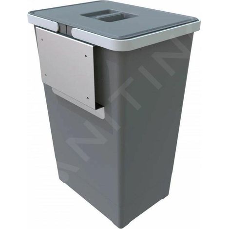 Poubelle de porte EASY 18L – Fixation sur porte – Support nylon fibre de verre – Pour cuisine – Coloris gris – Elletipi