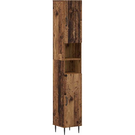 Badezimmerschrank mit offenem Regal HAARLEM Altholz vidaXL (1/5)