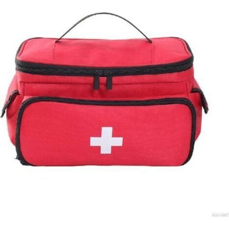 ALLIANDISTrousse de Secours Vide Étanche, Trousse Pharmacie Voyage de Grande Capacité, Portable Sac de Médecine avce Sangle, Sac DUrgence Médical pour Activités de Plein Air,Maison,Voyages,rouge (1/4)