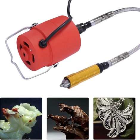 560W Hanging Flexshaft Mill 220V 500-25000RPM Electric Multifunction Rotary Flex Shaft Tool Metalworking Jewelry Tool Repair Kit with 6mm Hand Chuck (1/5)