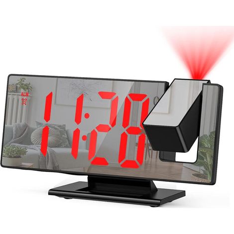 Orologio digitale da parete con proiezione LED orizzontale, ideale per chi ha il sonno pesante: display nitido, design elegante e silenzioso.