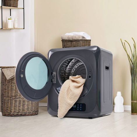Sèche-Linge Évacuation Compact 3kg/4kg - 850W - Sèche-Linge Inox avec Écran LED et 6 Programmes - Gris