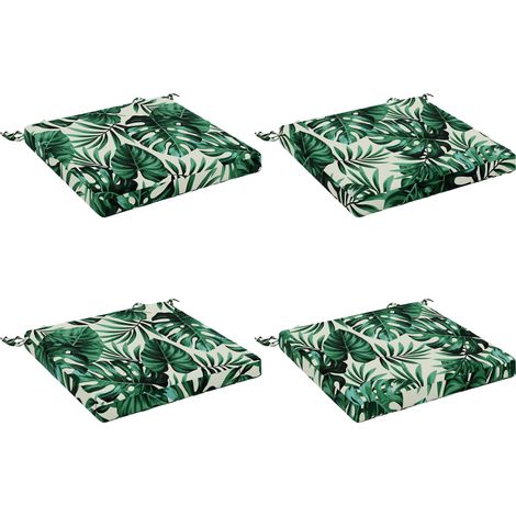 Coussins de siège SOEST 4 pc 100 % polyester Motif feuilles vidaXL