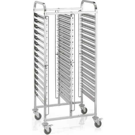 Chariot à glissières double 55 x 74 x 171 cm GN 1/1 30 bacs ou 60 plateaux inox CANTINA - Was Germany (1/2)