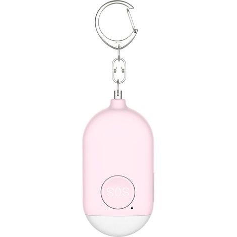 Alarme personn 130dB rechargeable par USB avec lampe torche LED fonction étanche auto-défense sécurité personn femmes, enfants, personnes âgées, rose (1/5)