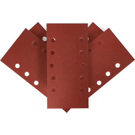 Papel de lija con velcro de 115 x 230 mm, K240, 5 unidades, con agujeros. (1/5)