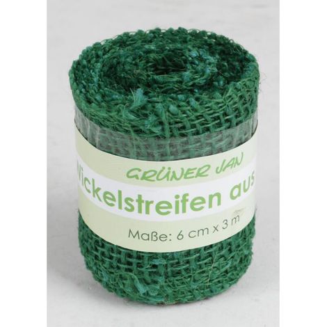 36x 3m Grüner Jan Juteband grün 6cm x 3m Seil Natur Basteln Dekorieren Garten (1/2)