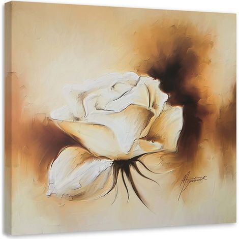 Tableau décoratif Rose Fleur Marron 50x50 (1/5)