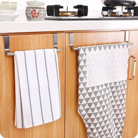 Porta strofinaccio in acciaio inox, 2 pezzi. Porta strofinaccio/porta canovaccio per ante di mobili da cucina. Barra portasciugamani in acciaio inox per (1/5)
