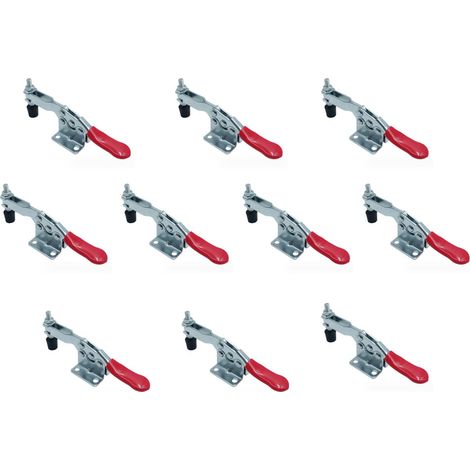 CCYKXA GH-201-B 10 Pcs Carpenter Toggle Clamps, 90kg Capacity, Adjustable Horizontal Quick Clamps for Machinery, Carpentry, Welding
