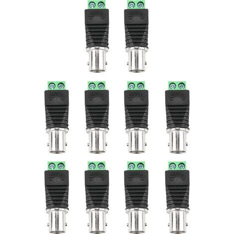 Grüner BNC-Koaxialkabelstecker (weiblich), 10 Stück, Anschluss für CCTV-Videobalunkameras (1/5)