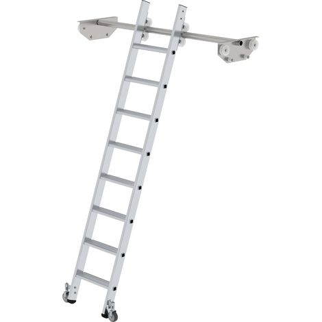 MUNK Aluminium-Regalleiter für Doppelregal 8 Stufen (1/3)