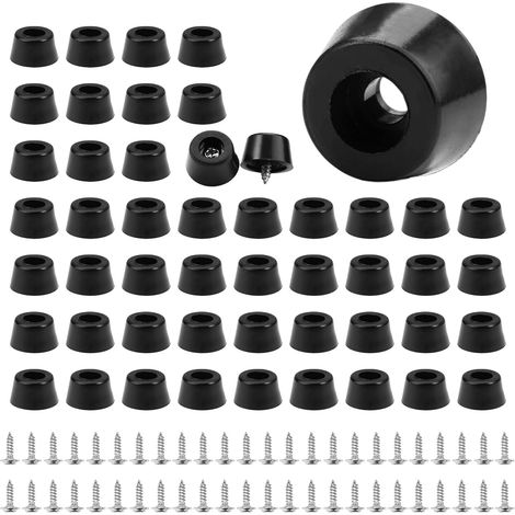 50 Pieces Screw-in Rubber Chair Legs, 15 x 8mm Screw-in Rubber Feet (1/5)
