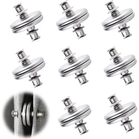 16 PCS Aimant pour rideaux, Bouton magnétique 1,7cm, Alliage résistant, Pour chambre salon cuisine bureau