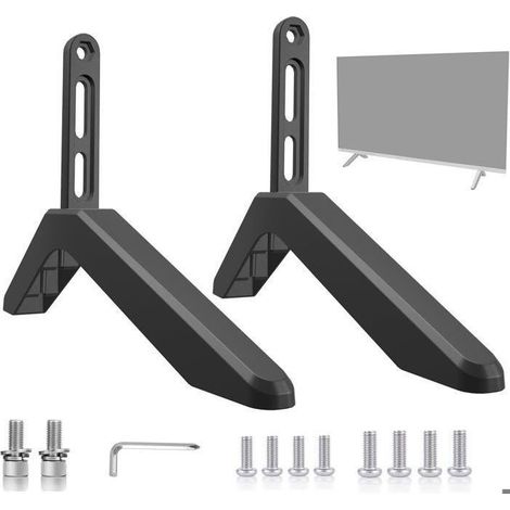 (Black)Furniture TV on Foot,Feet TV for Television of 32 to 75 Inches,Bracket of TV for Flat and Curved TV LCD up to 75 kg (1/4)