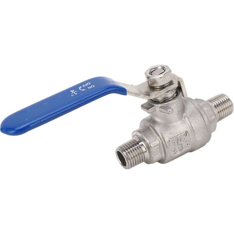 Robinet à bille 1/4 NPT DN8 en acier inoxydable, raccord droit fileté mâle, lot de 2 pièces (1/5)
