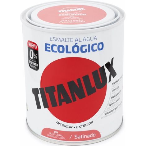 Titanlux Ecológico Esmalte al agua mulisuperficie Satinado Rojo Coral 750 ml
