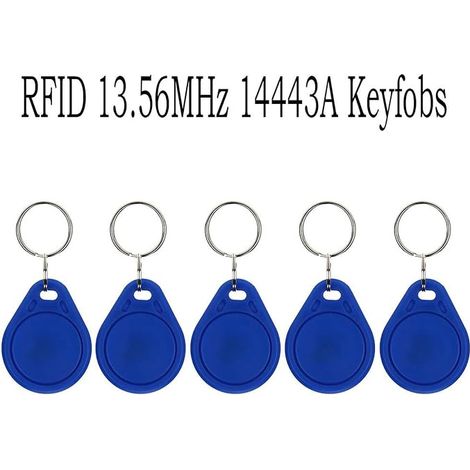 RFID Chips 13.56MHz 1K Key Chain Token NFC Tag Proximity Transponder Smart IC Access Control Card Blue (1/2)