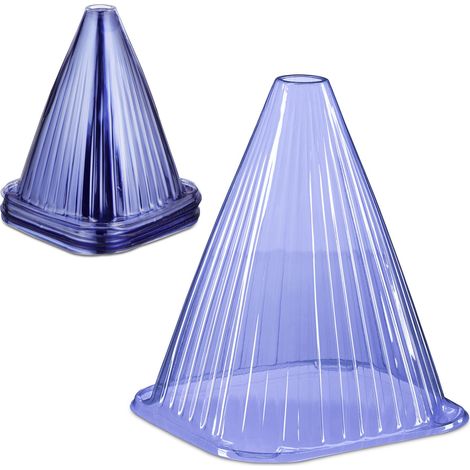 Relaxdays Plant Cover, Set of 32, Snail and Frost Protection, HxWxD: 22 x 19 x 19 cm, Greenhouse Cones, PVC, Blue