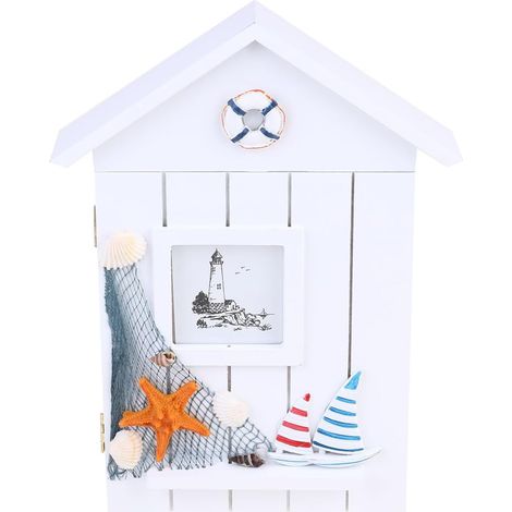 clés mural KICHOUSE avec crochets blanc en matière