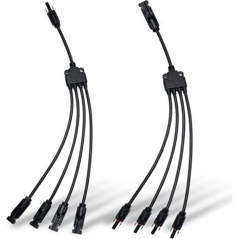 pair Raccord en Y pour panneau solaire - 1 à 4 connecteurs parallèles - kit (M/FFFF, F/MMMM)