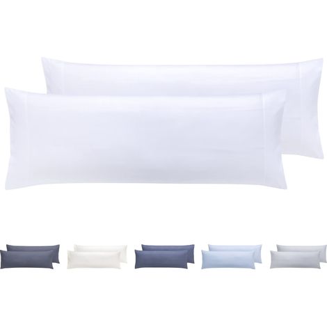 Todocama Set di 2 federe per cuscino, in microfibra extra morbida, ipoallergenica. Set di 2-105x40 cm bianco (1/5)