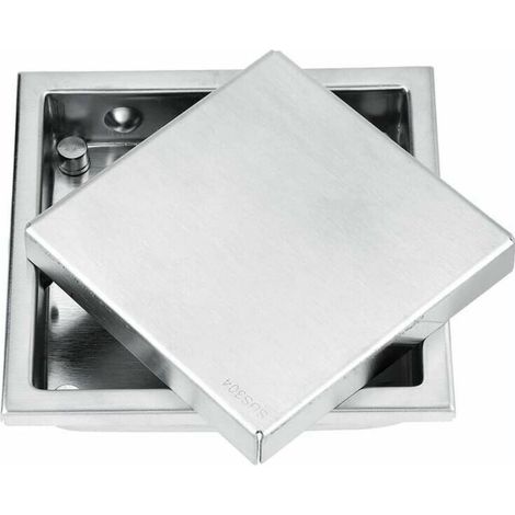 Balcon Cuisine Acier inoxydable Salle de bain Drain de sol Invisible Salle de douche Anti-odeur - Carré, 1010cm, 1pc (1/3)
