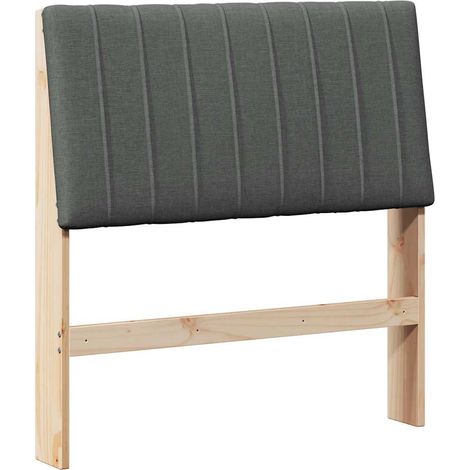 Upholstered Headboard Dark Grey 90 cm Solid Pine Wood vidaXL