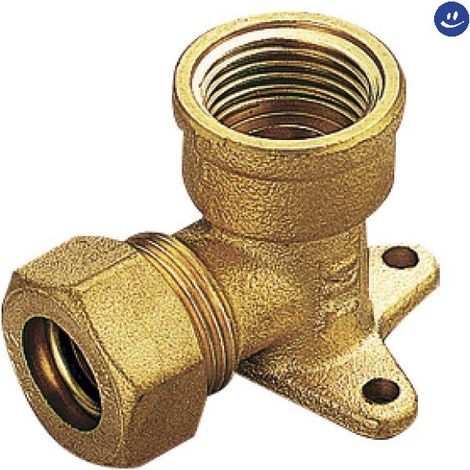 GOMITO FEMMINA FLANGIATO A COMPRESSIONE CON O-RING PER TUBO RAME TIEMME Ø16 x 1/2