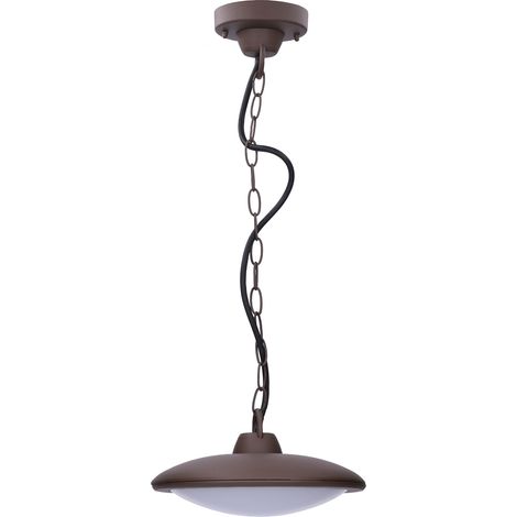 Forlight Pergola - Lámpara de Techo LED para Exterior de Color Marrón. Con Accesorio para Instalar en Pérgolas. LED de Luz Cálida 3000K 7.5W y 533lm. Fabricada en Aluminio